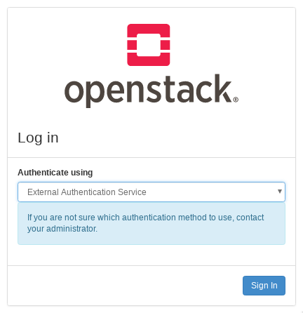 Horizon login screen using external authentication